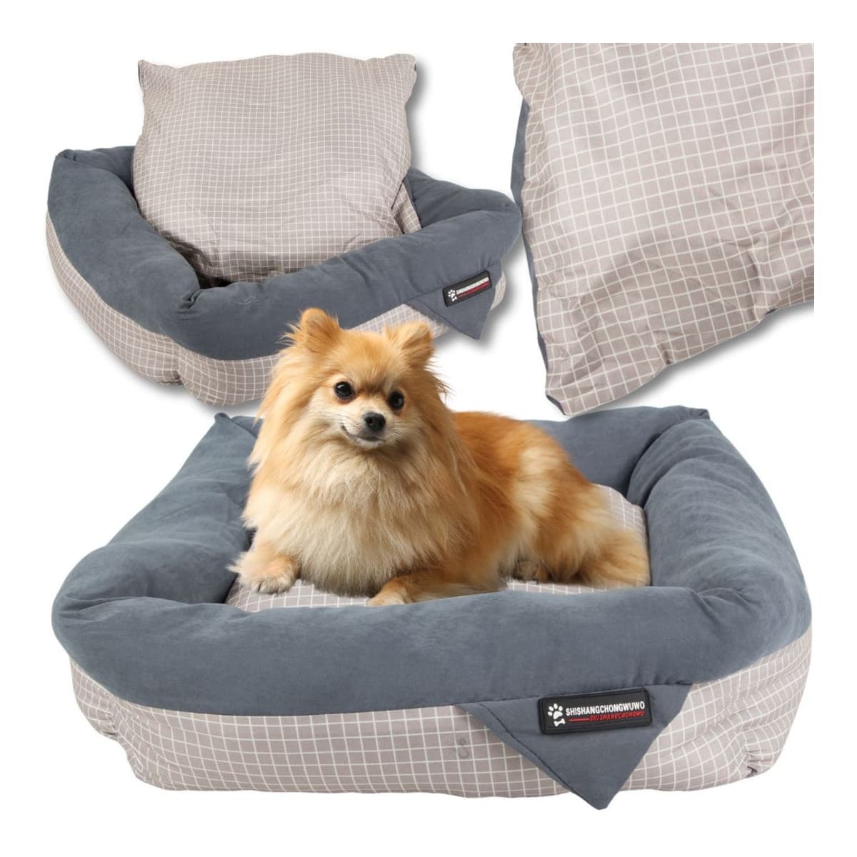 Husdjursbädd med avtagbar kudde, 52x52 cm