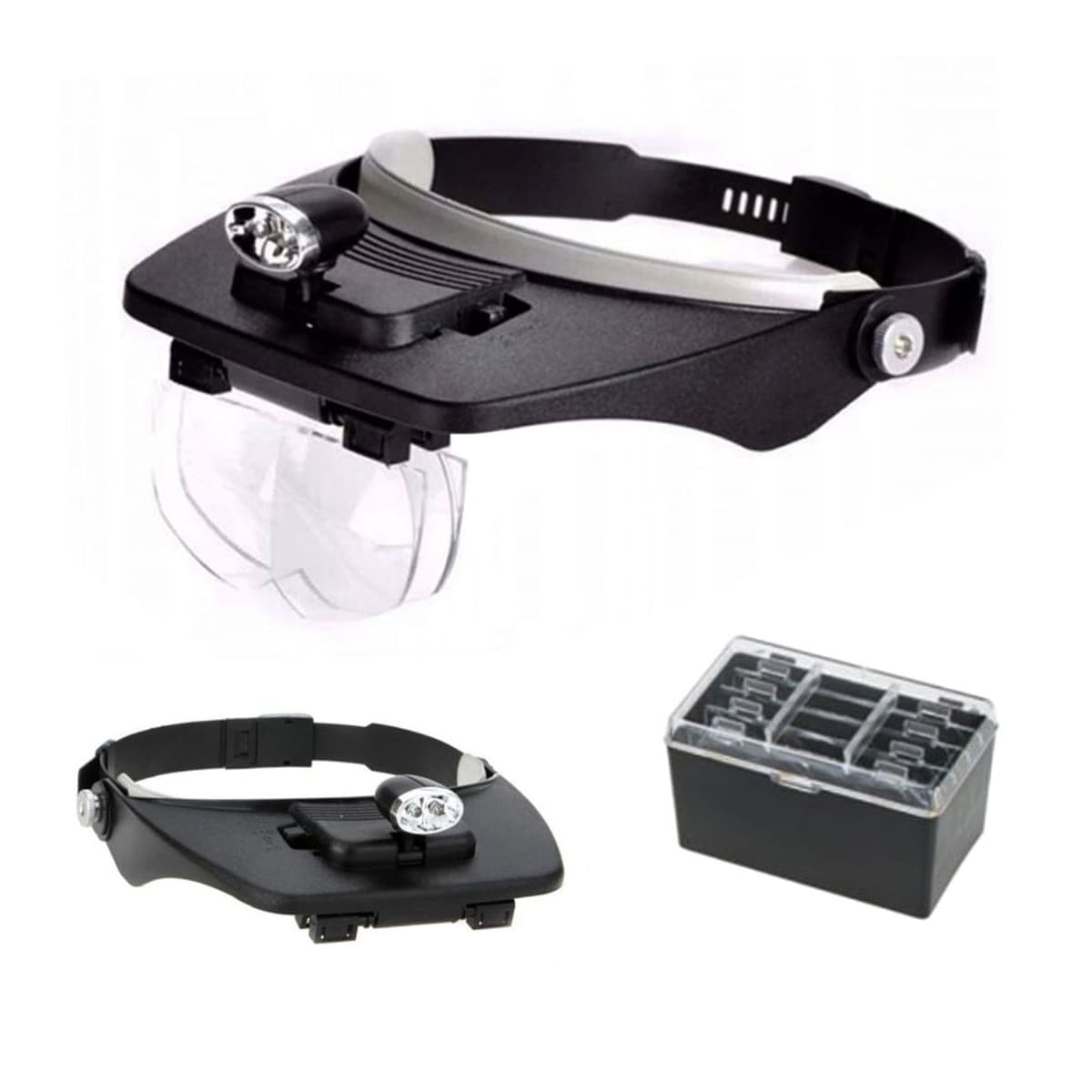 Huvudförstorare med LED-belysning, 4 linser