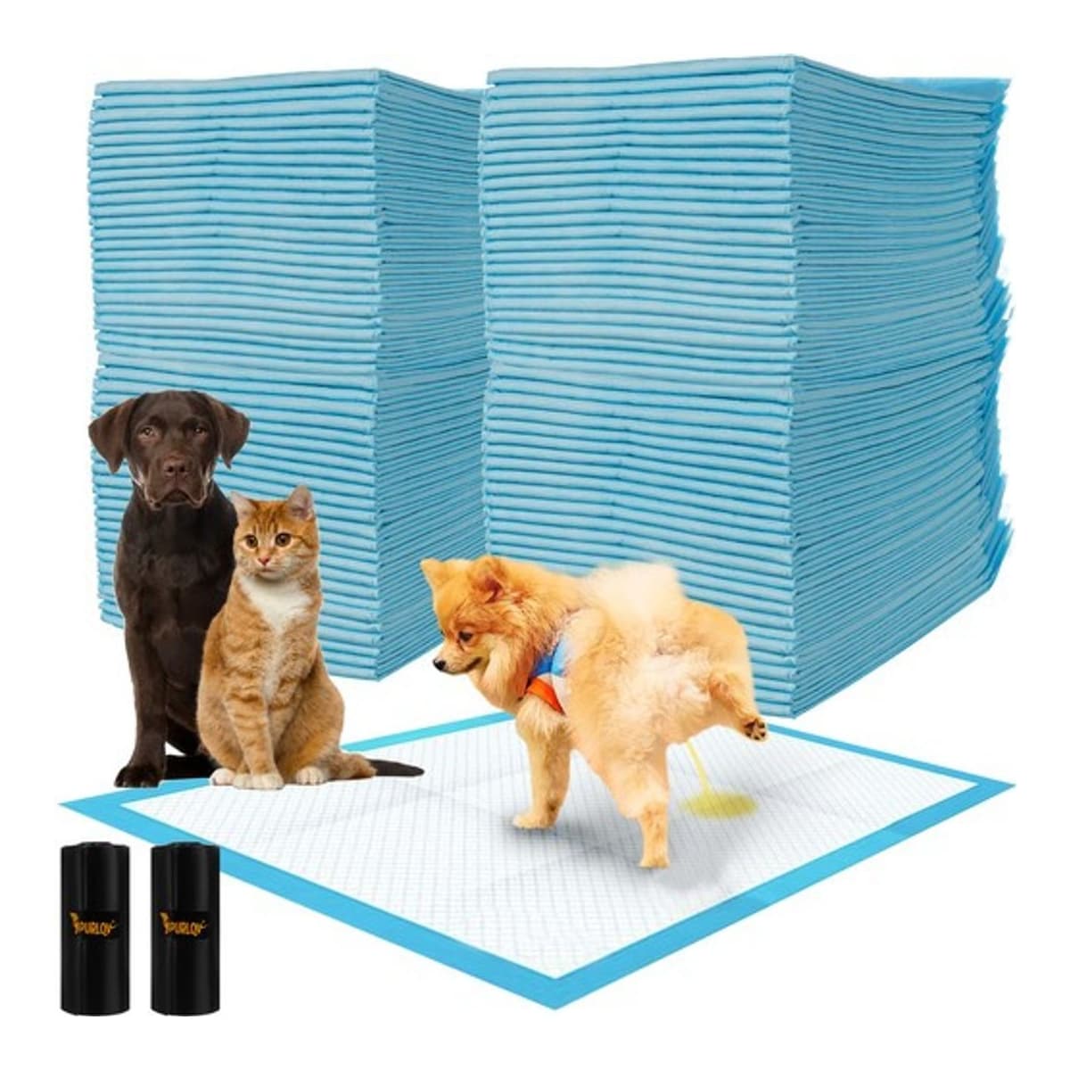 Träningsunderlägg 60x90cm 100-pack + bajspåsar hund katt