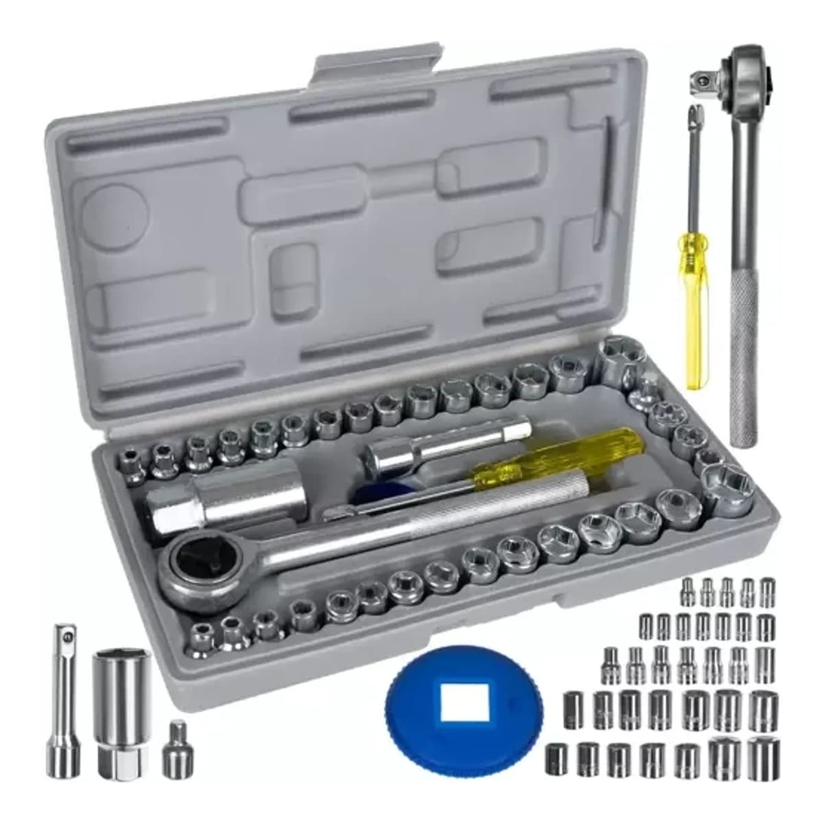 Hylsnyckelset med skrall, 40 delar