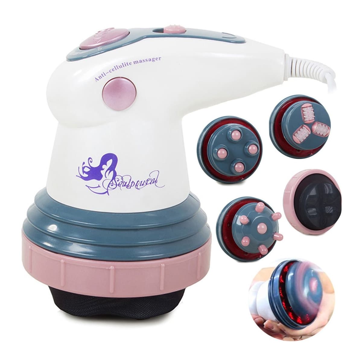 Infraröd kroppsmassageapparat med 4 munstycken