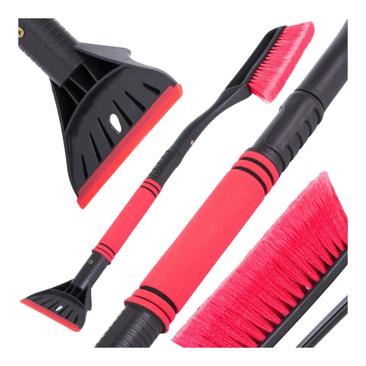 Isskrapa med borste, teleskopisk, 72-86 cm