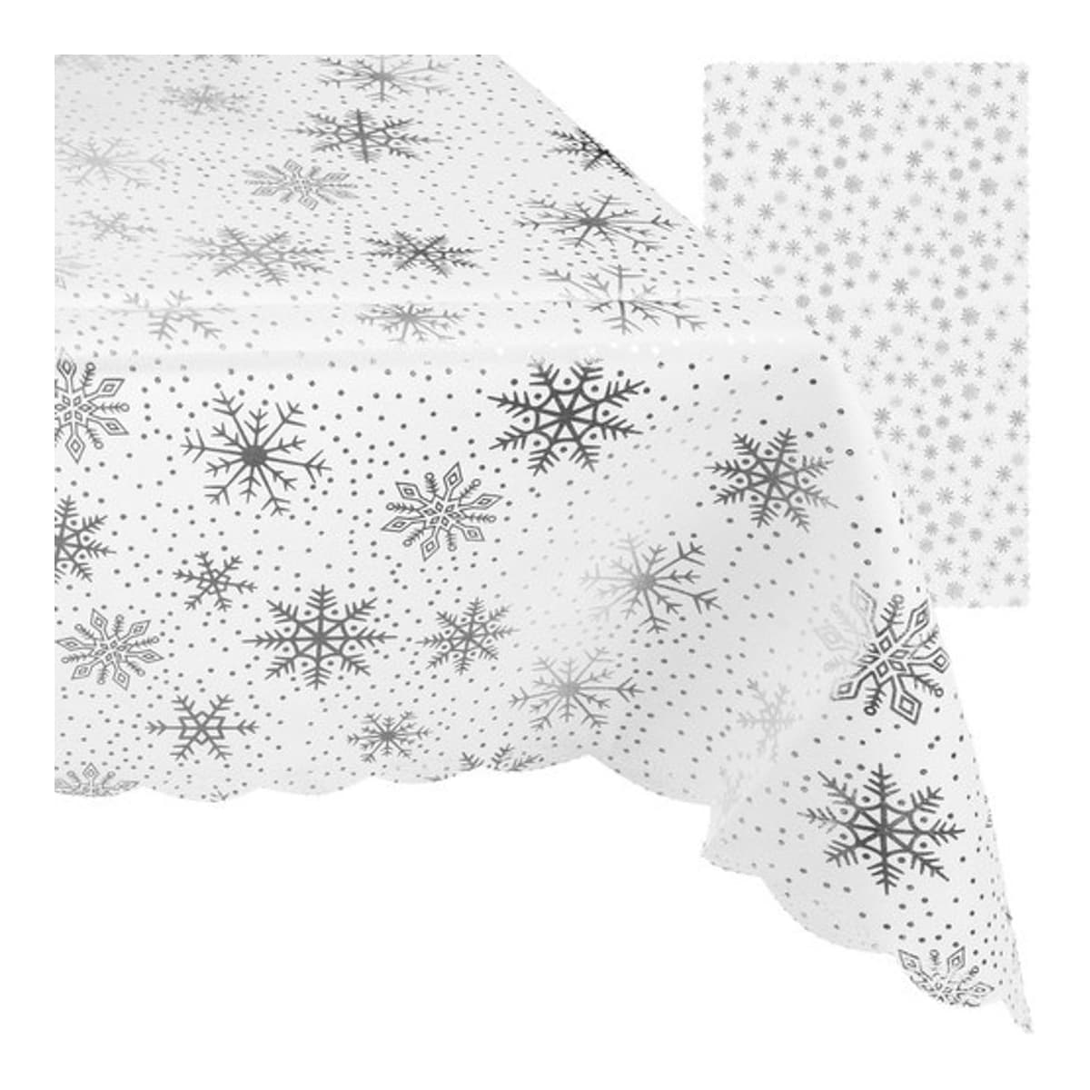 Julduk vit med snöflingor, 220x140 cm