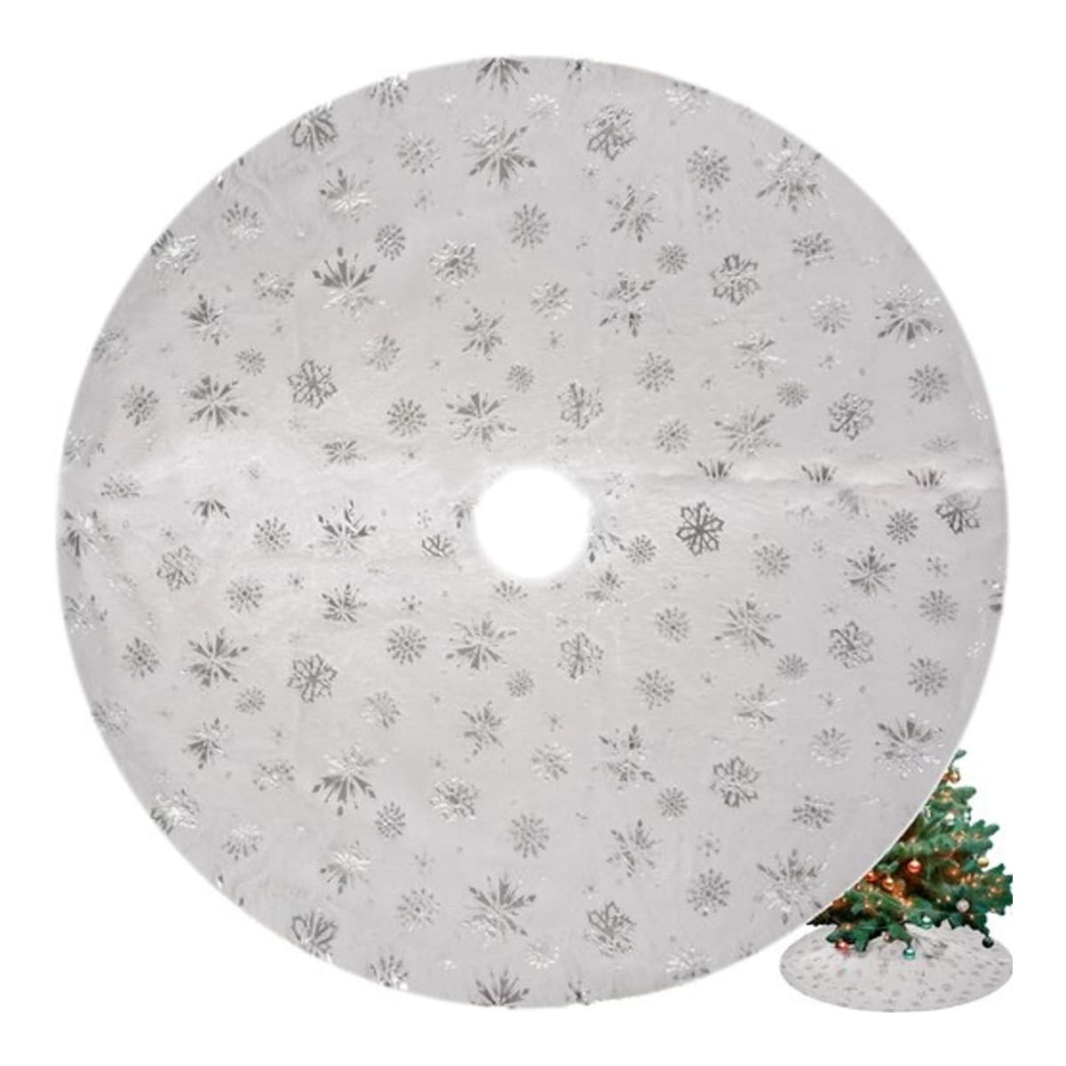 Julgransmatta med stjärnmönster, 120 cm