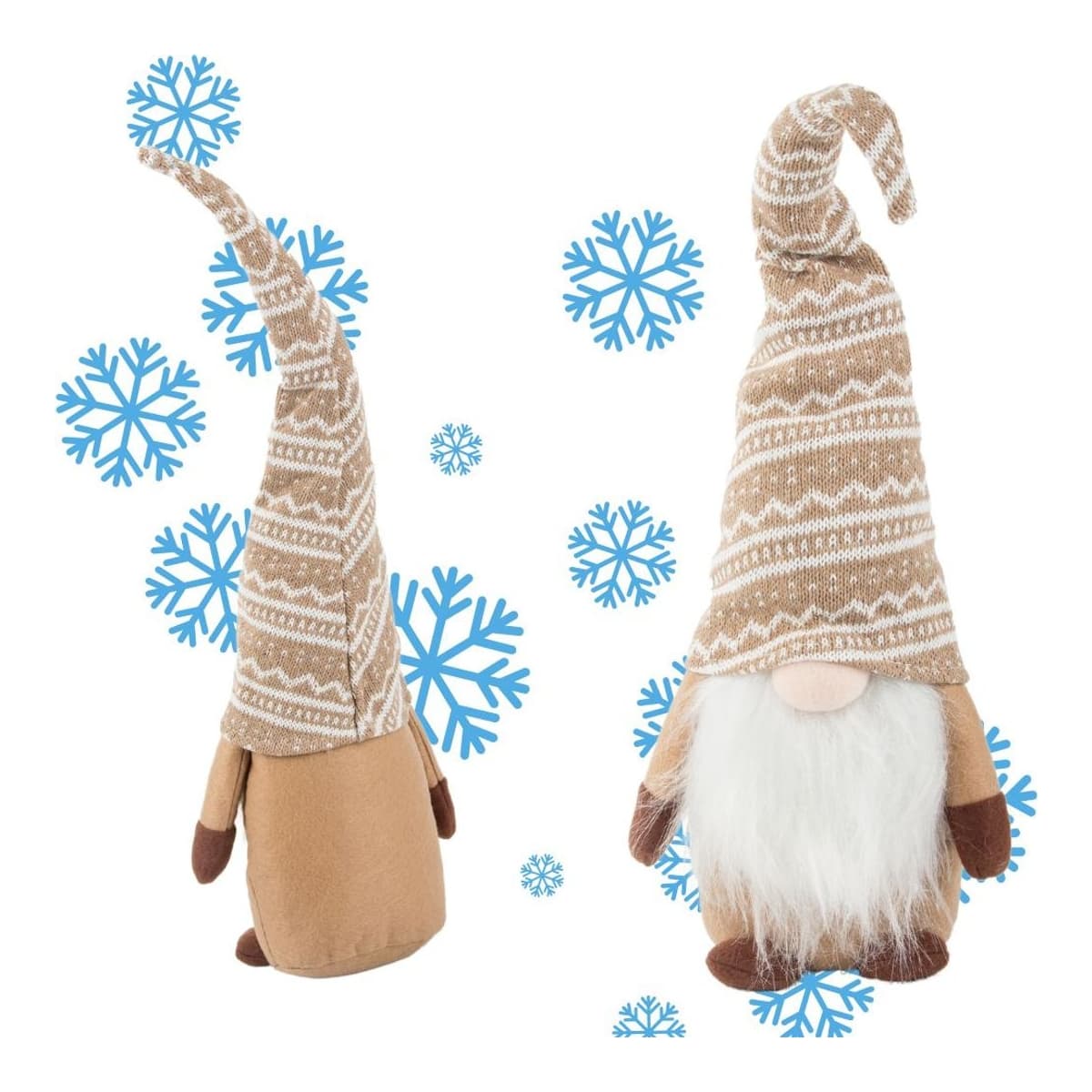 Julnisse, brun, 48 cm hög med justerbar mössa