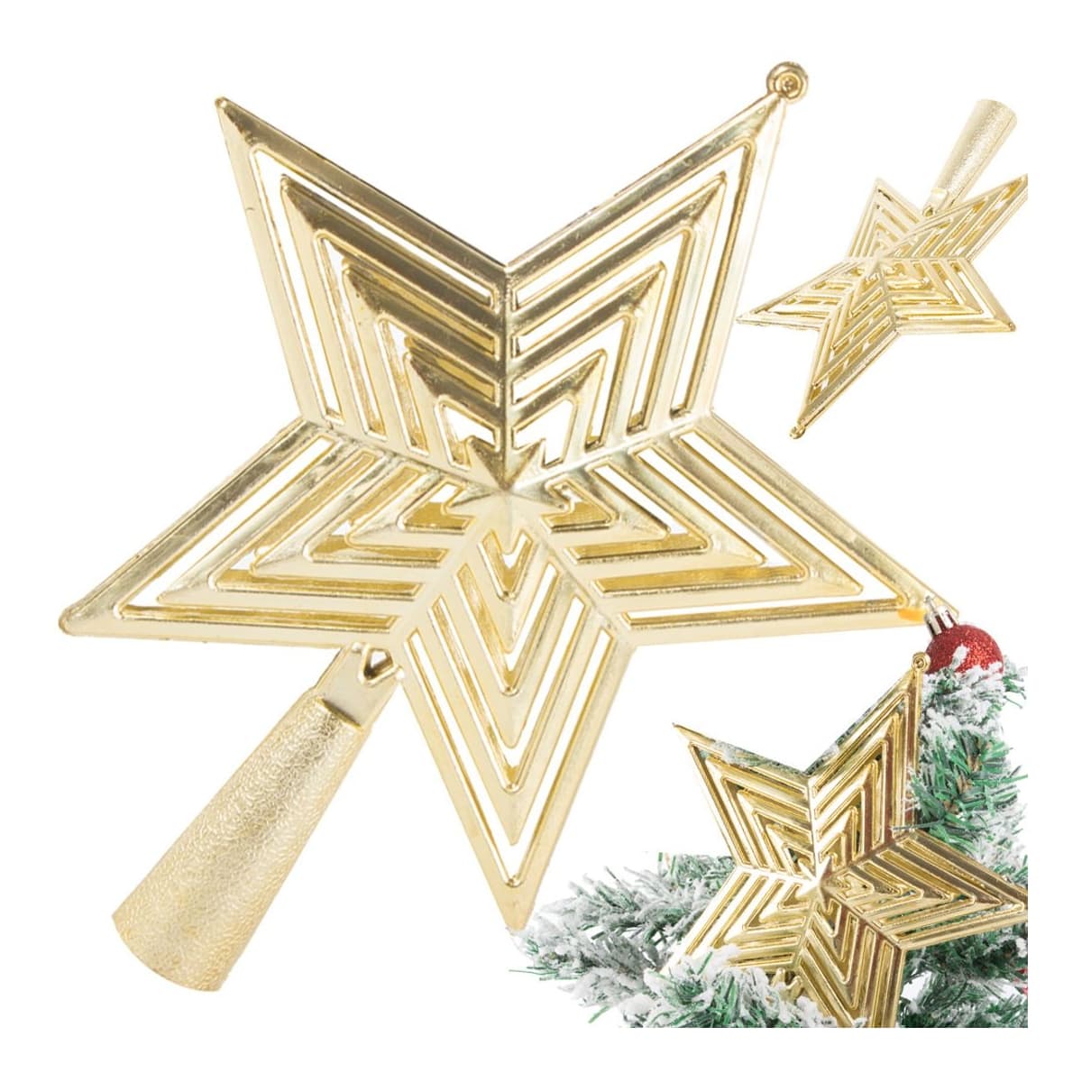 Julstjärna topp, guld, 18 cm, oslagbar