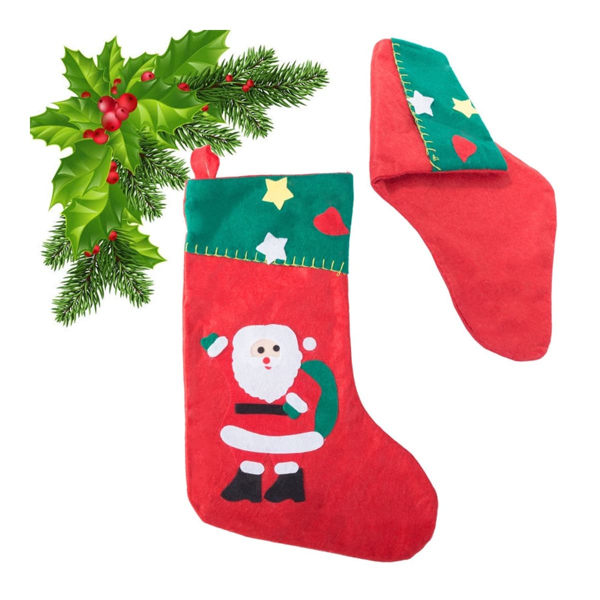 Julstrumpa i filt, 40 cm, hängbar