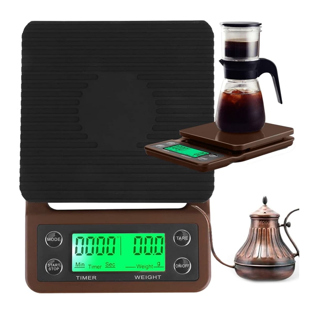 Kaffevåg med timer, 5 kg, precision 0,1 g