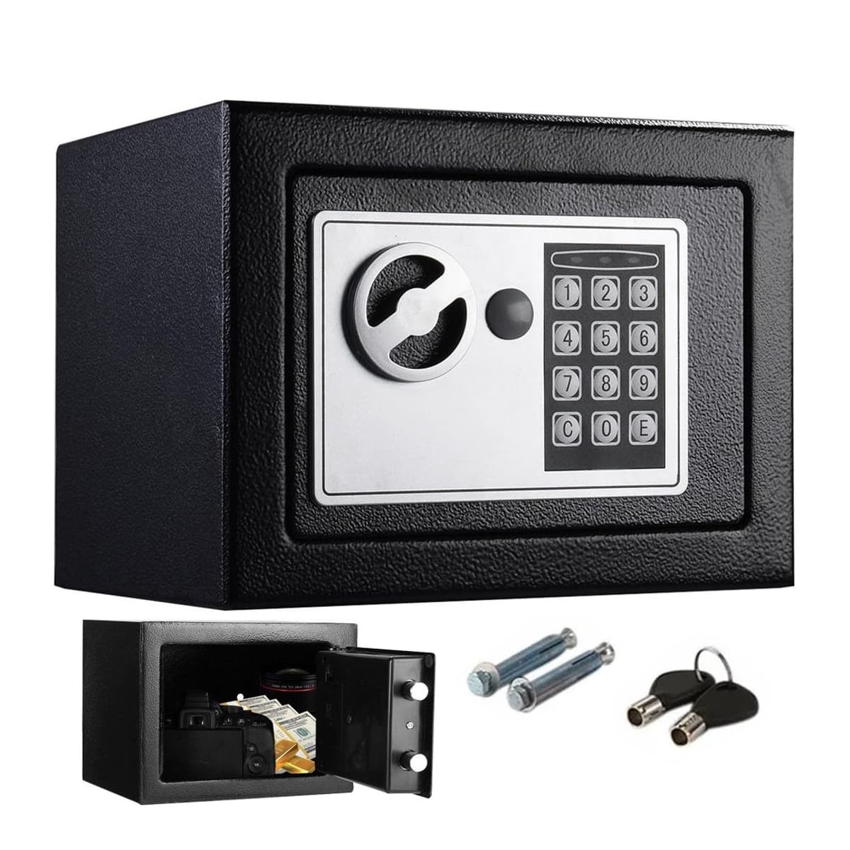 Kassaskåp elektroniskt, 23x17x17 cm