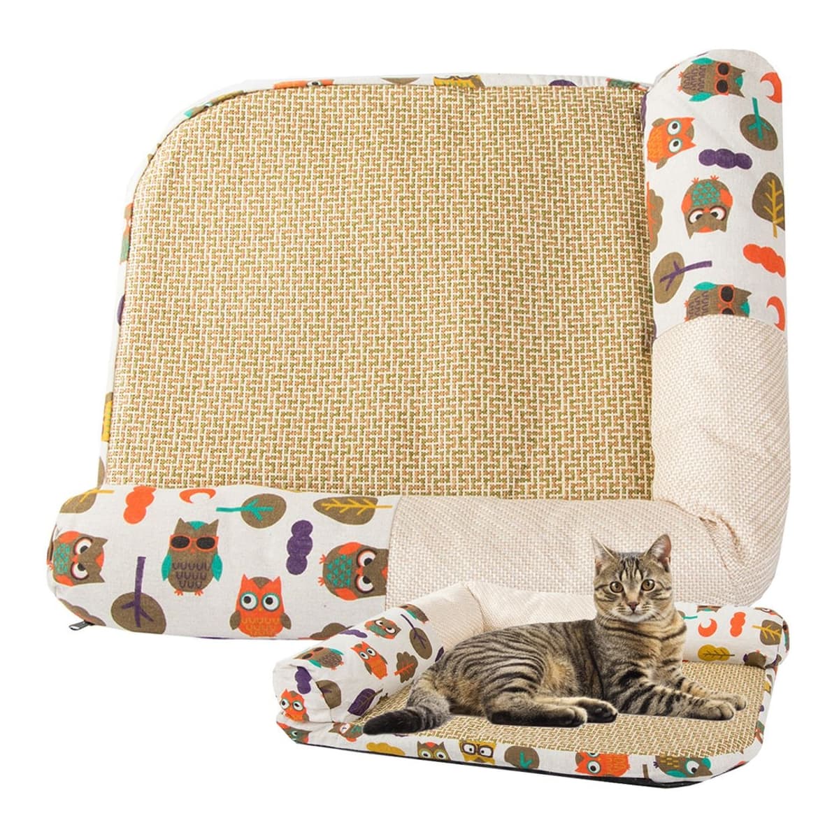 Kattbädd med klöspelare, 53x47 cm