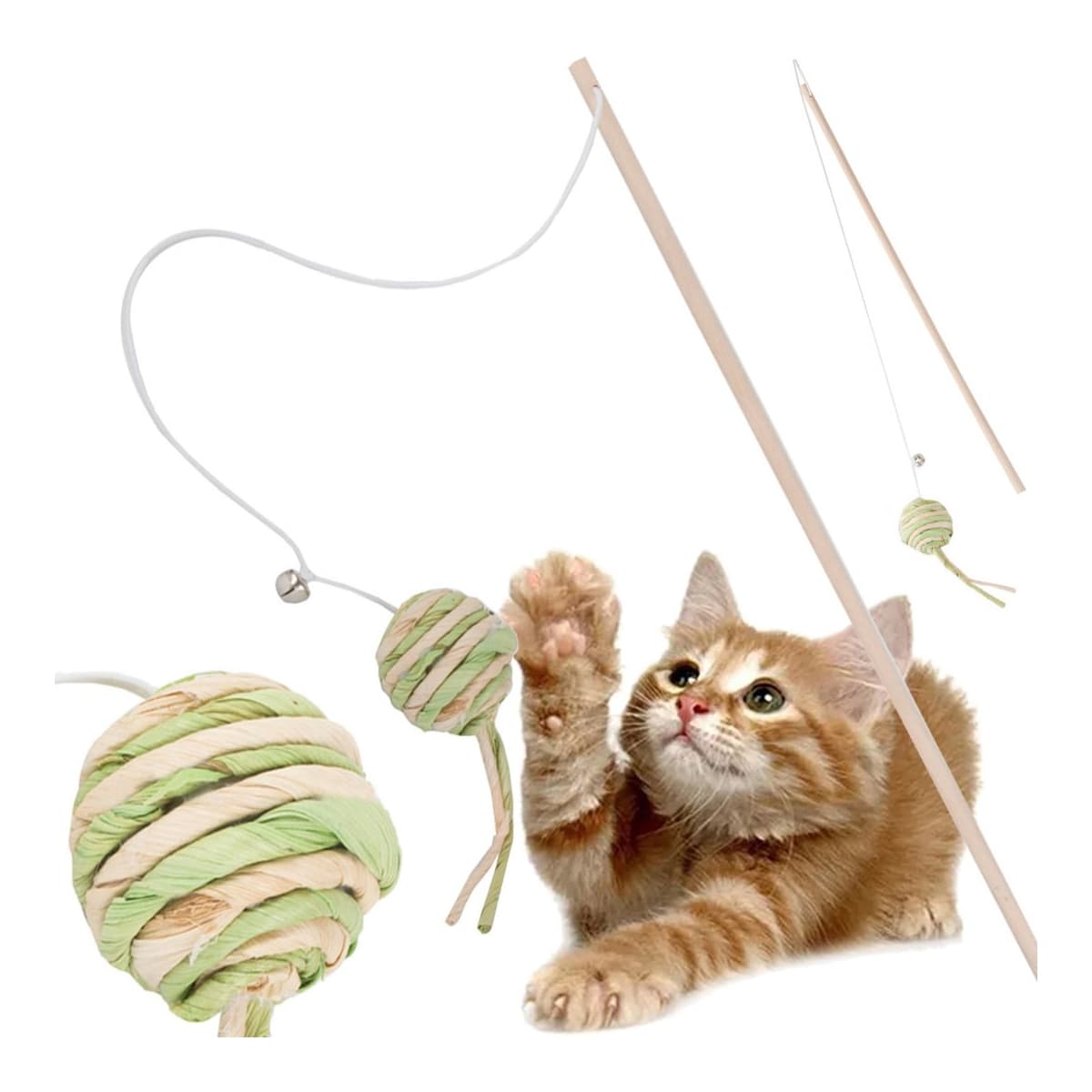 Kattfiskespö med bollraskande, 40 cm