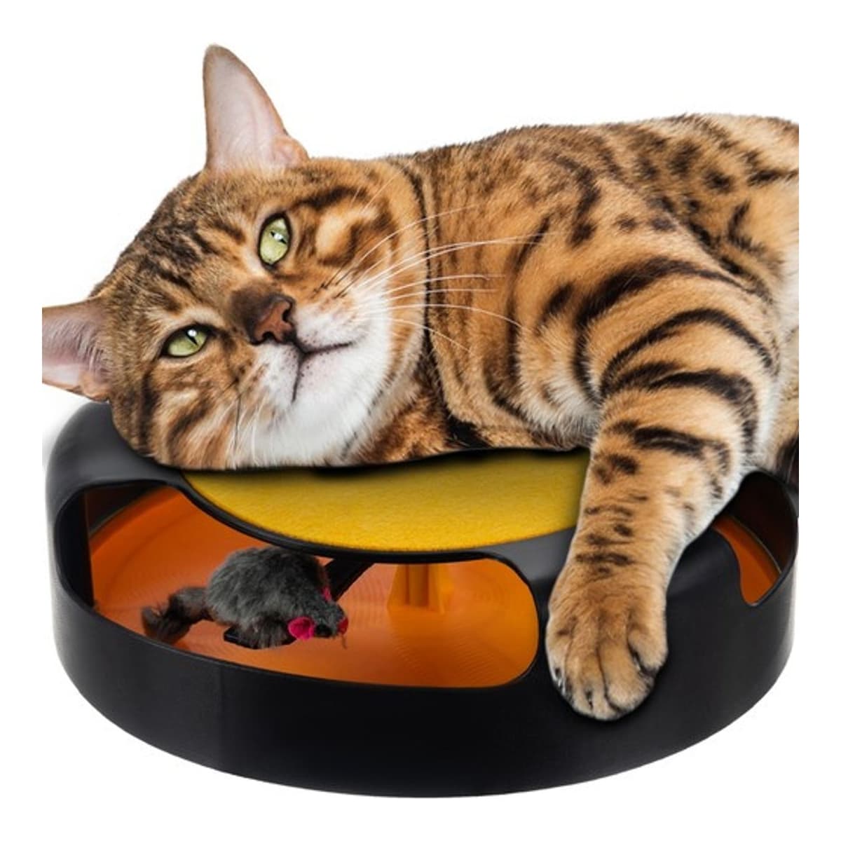 Kattleksak med roterande mus, 25 cm