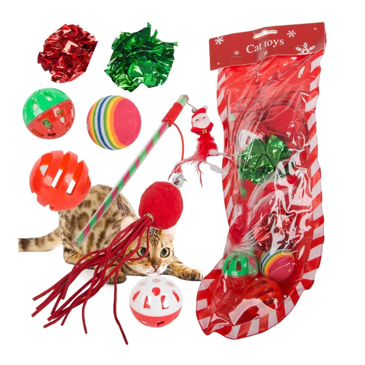 Kattleksaksset, 9 delar med bollar och fiskespö