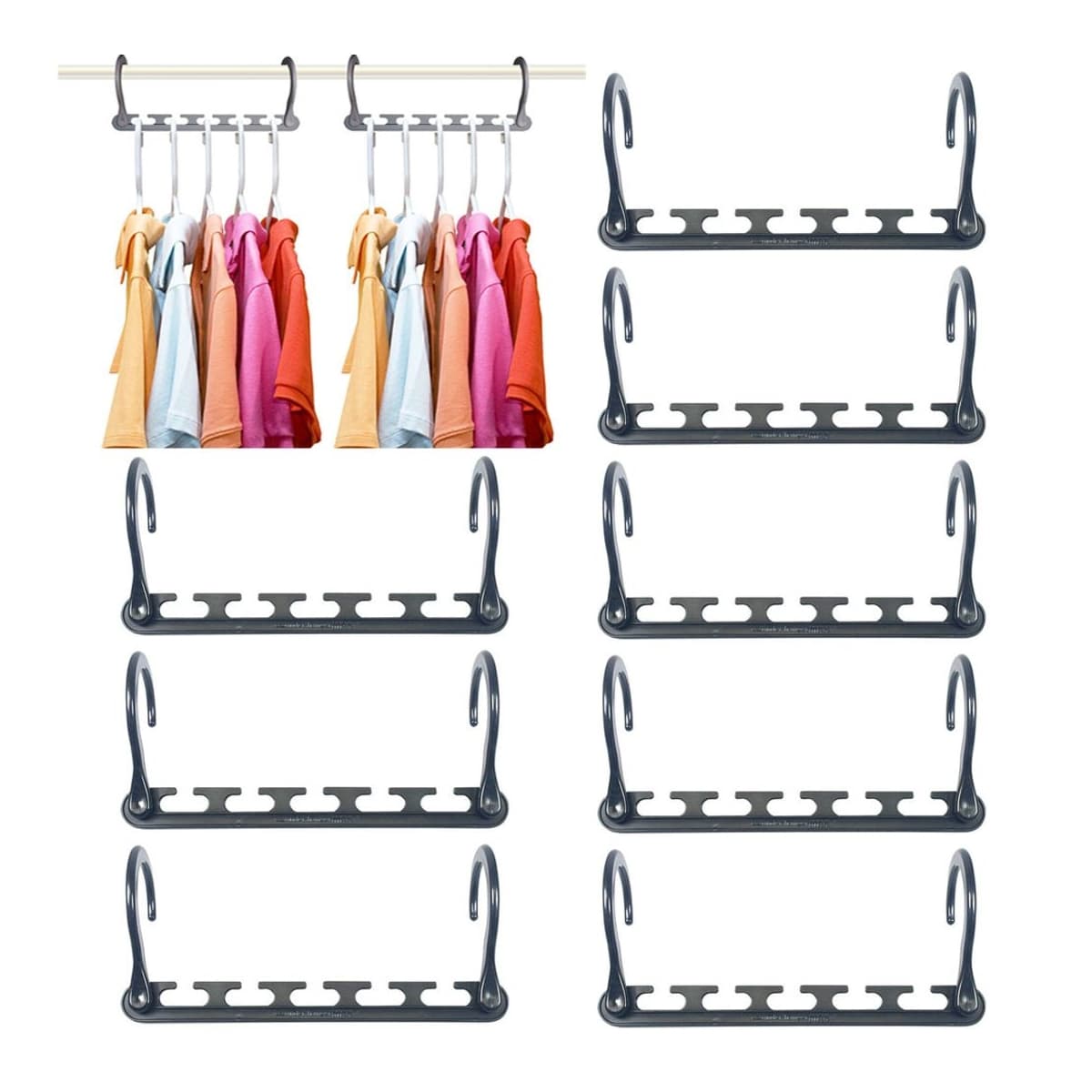 Klädgalgar-organiser, 8 st, 5 galgar/st