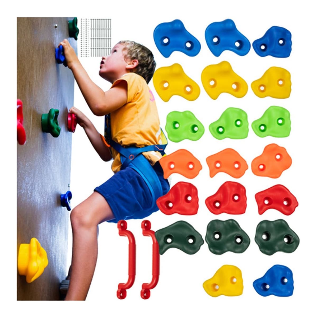 Klättergrepp barn 22 delar färgglada PP-material