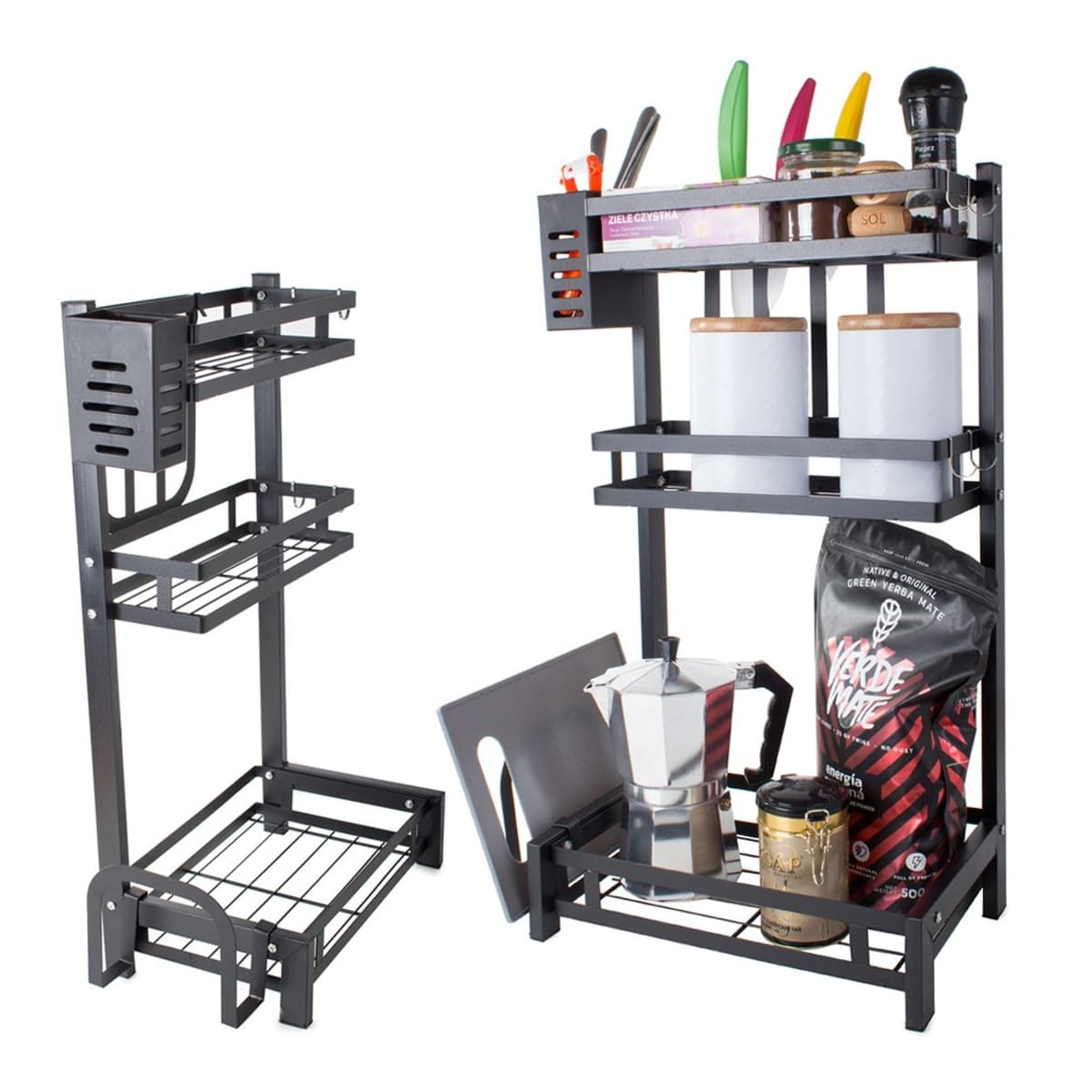 Kökshylla, 3 nivåer, 60 cm hög