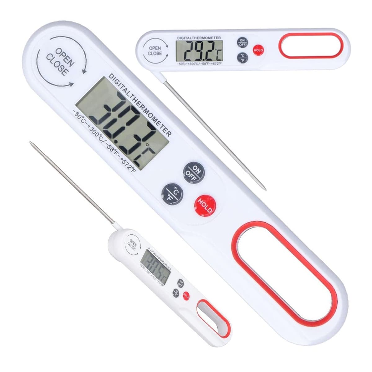 Kökstermometer med LCD, -50°C till +300°C