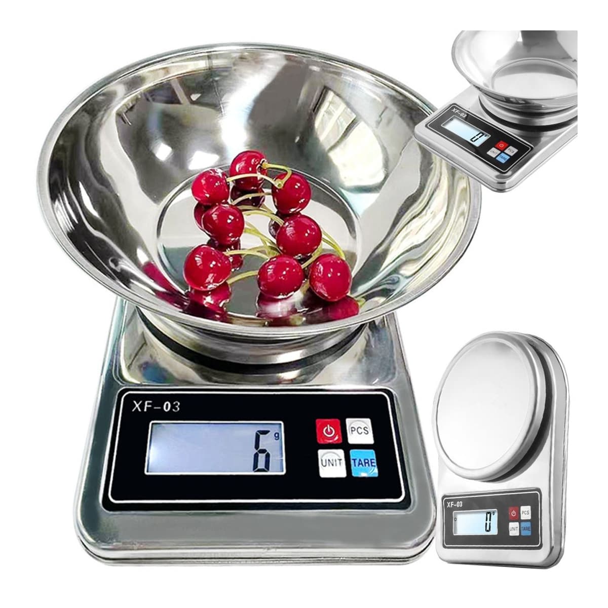 Köksvåg digital, 5 kg, metallskål 1 liter