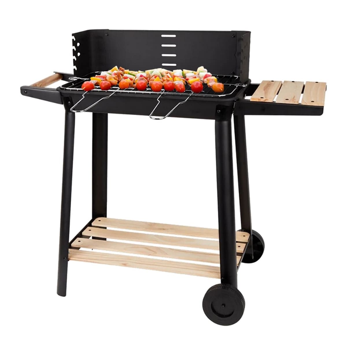 Kolkolgrill med hjul, 84 cm bred