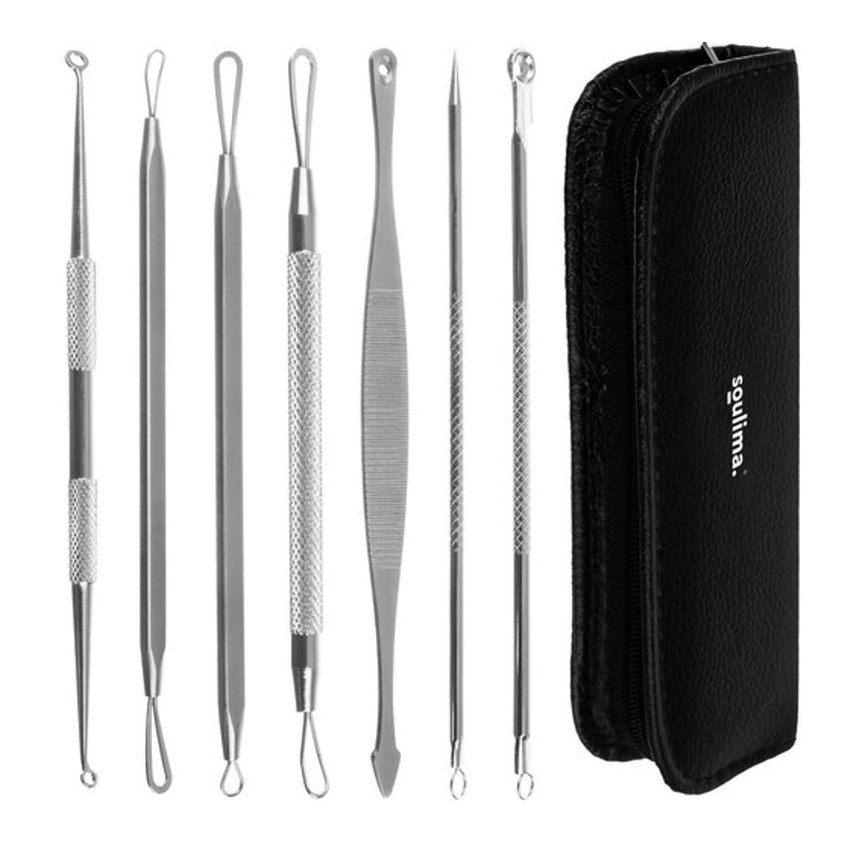 Komedonextraktorer, 7 st, rostfritt stål