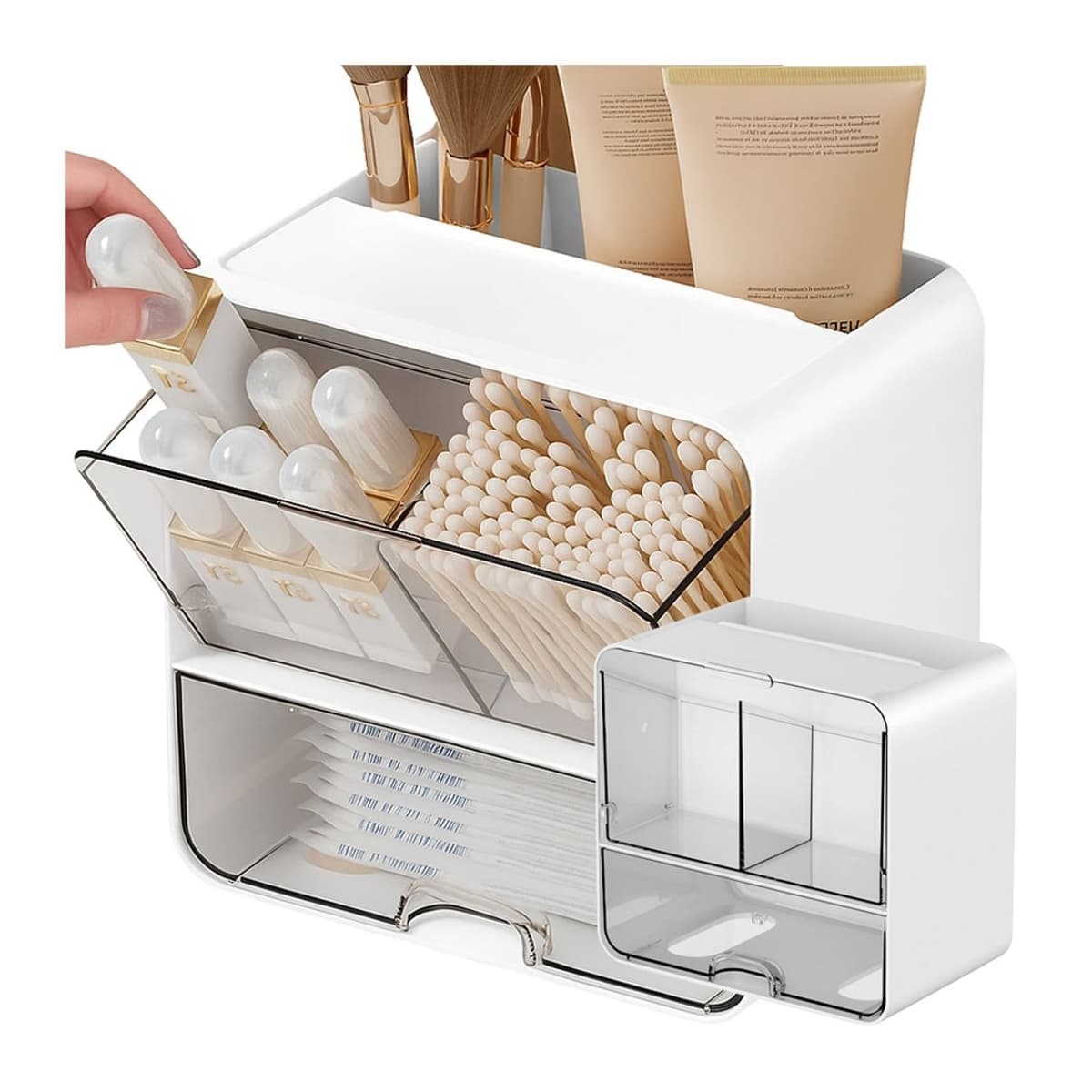 Kosmetikförvaring med lådor, 17x16x11 cm