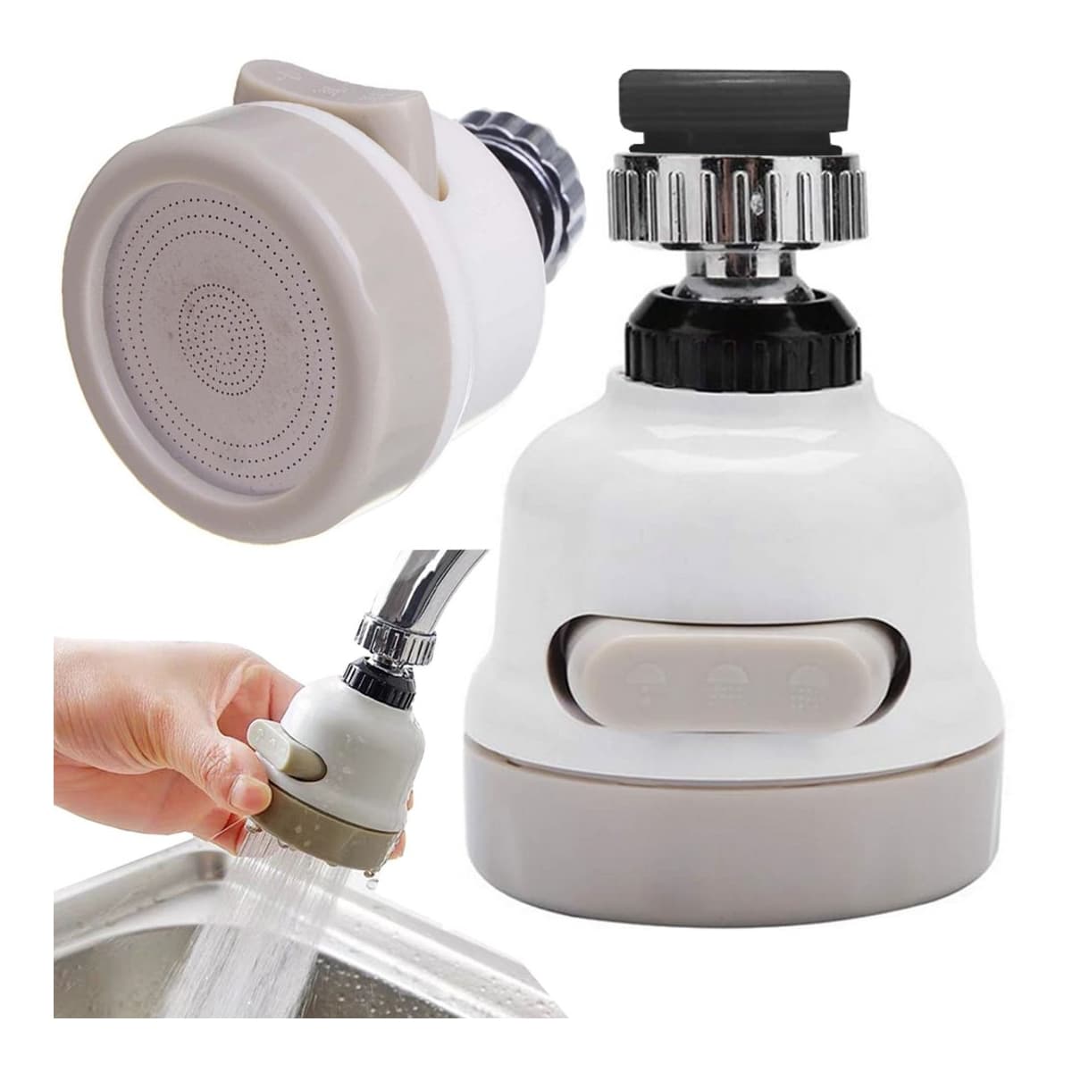 Kranadapter med 3 strållägen, 24 mm gänga