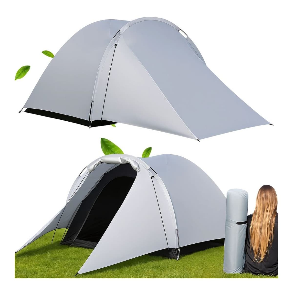 Kuppeltält för 3 personer med vindskydd