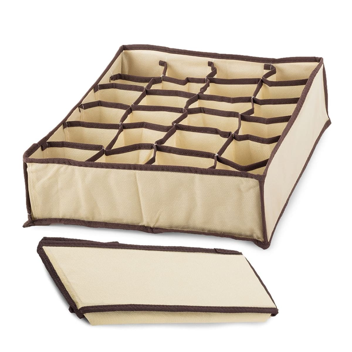 Lådinredning 24 fack, beige, 34x30 cm