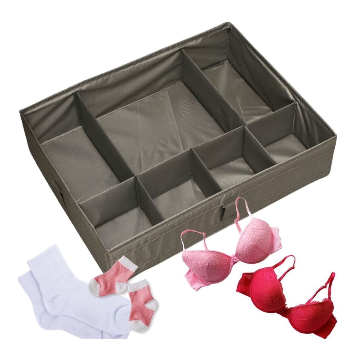 Lådinredning för underkläder, 7 fack, 44x34 cm
