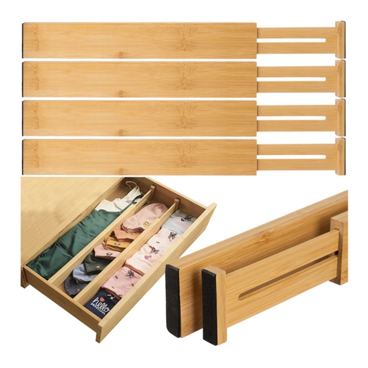 Lådseparatorer, justerbar, 4 st