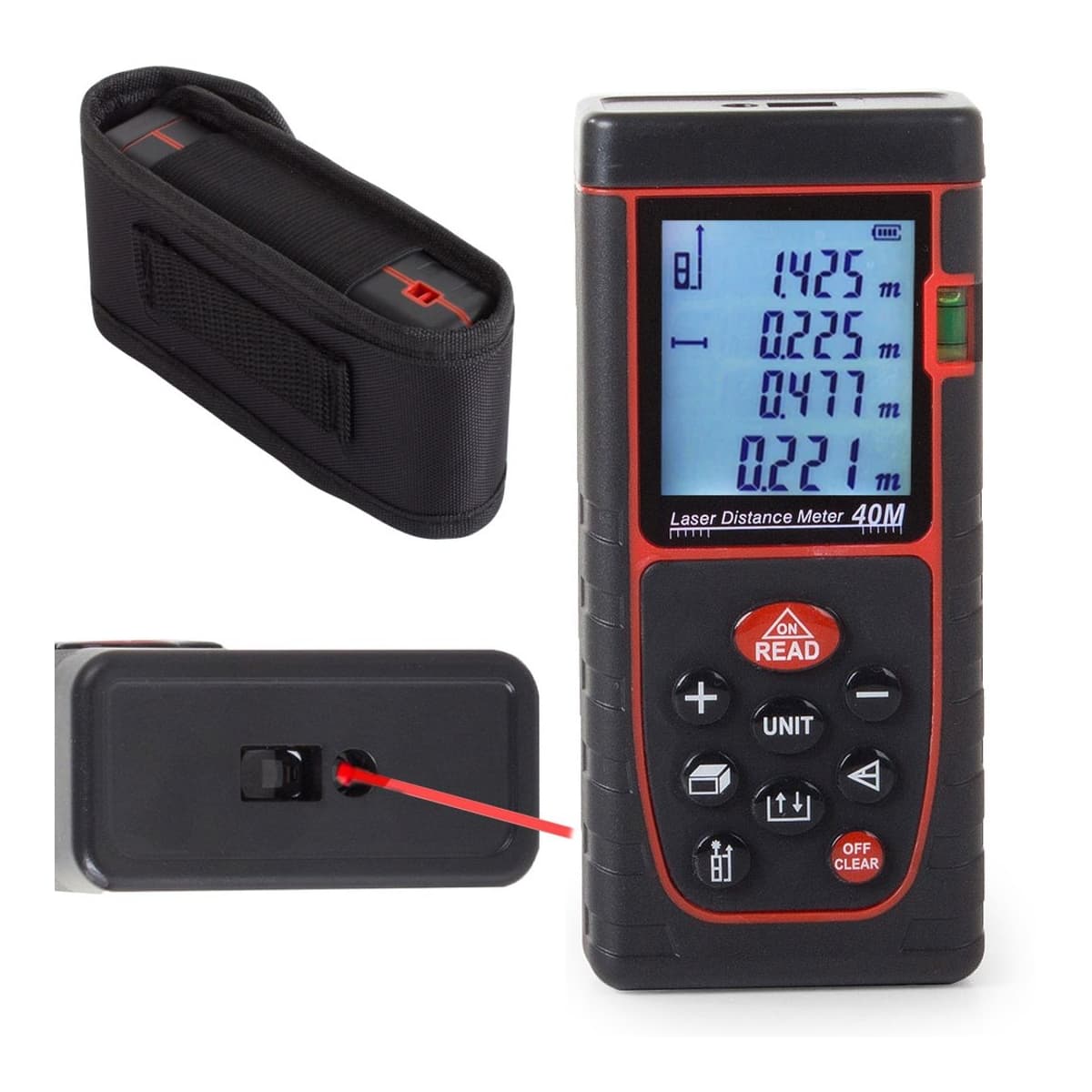 Laseravståndsmätare, digital, 40 m