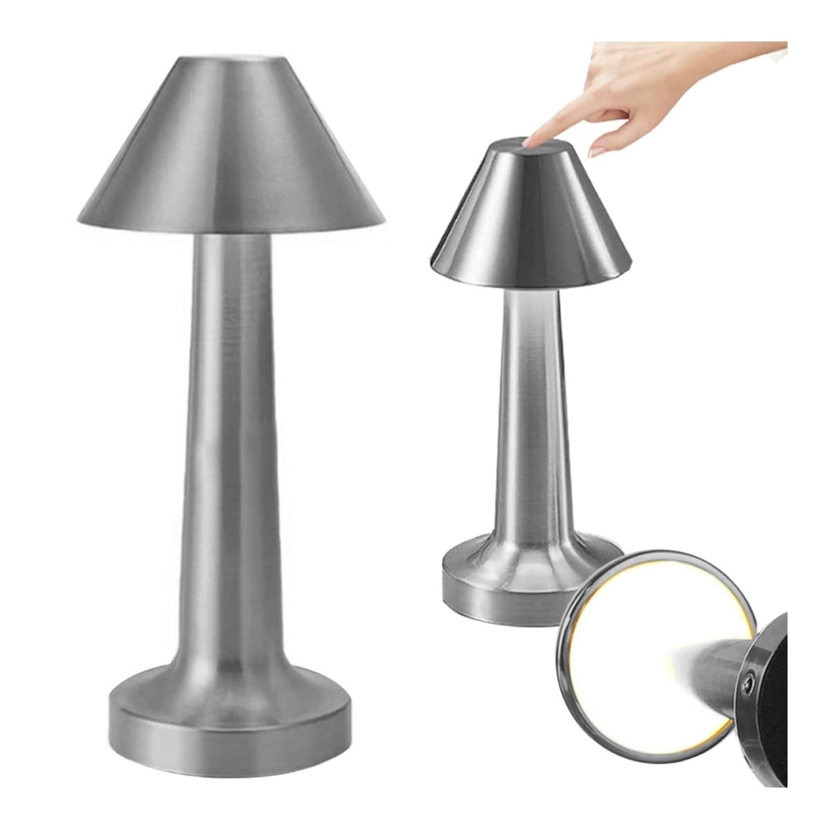 LED-bordslampa, touch, 3 ljusstyrkor, 23,5 cm