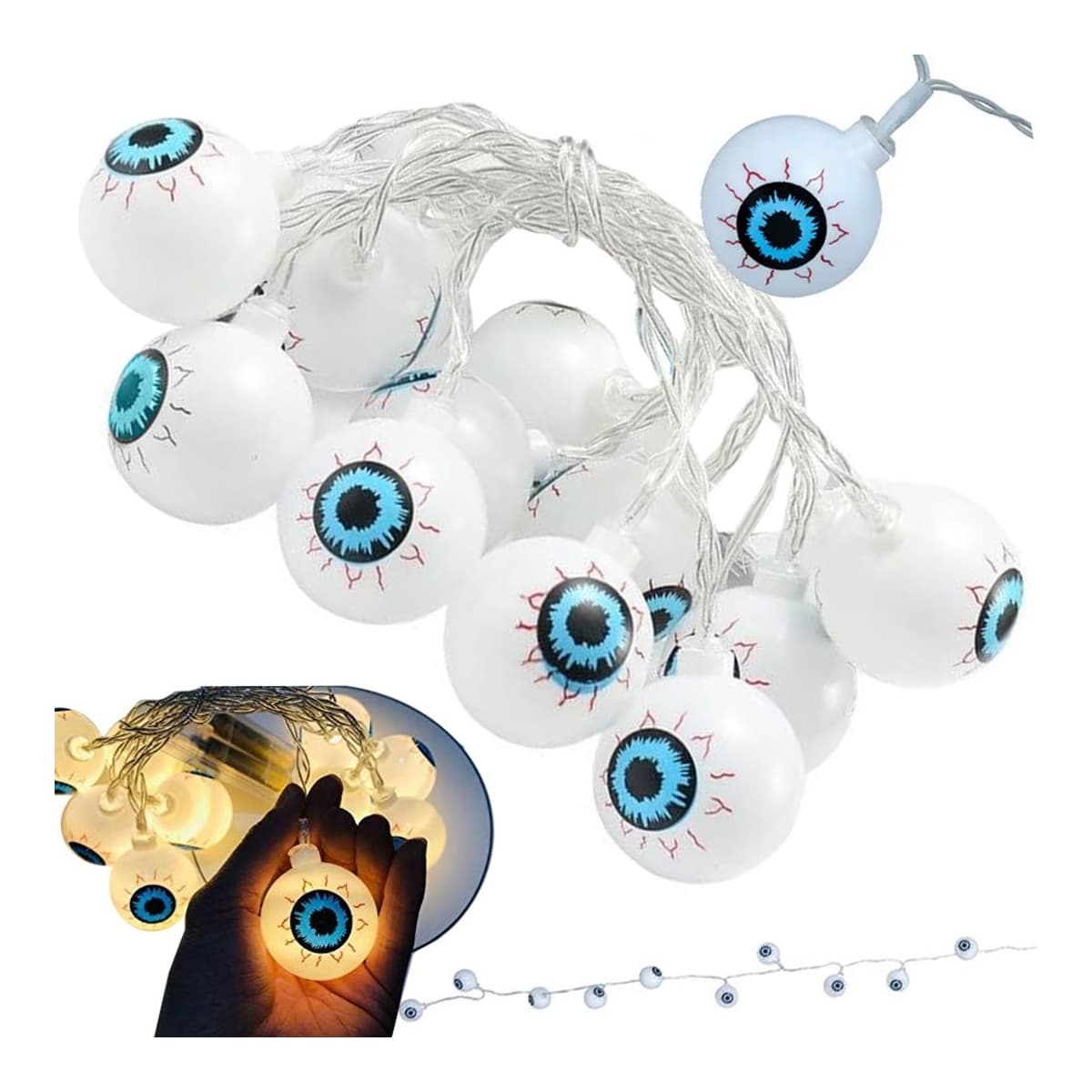 LED-girlang med ögon, 10 LED, 200 cm