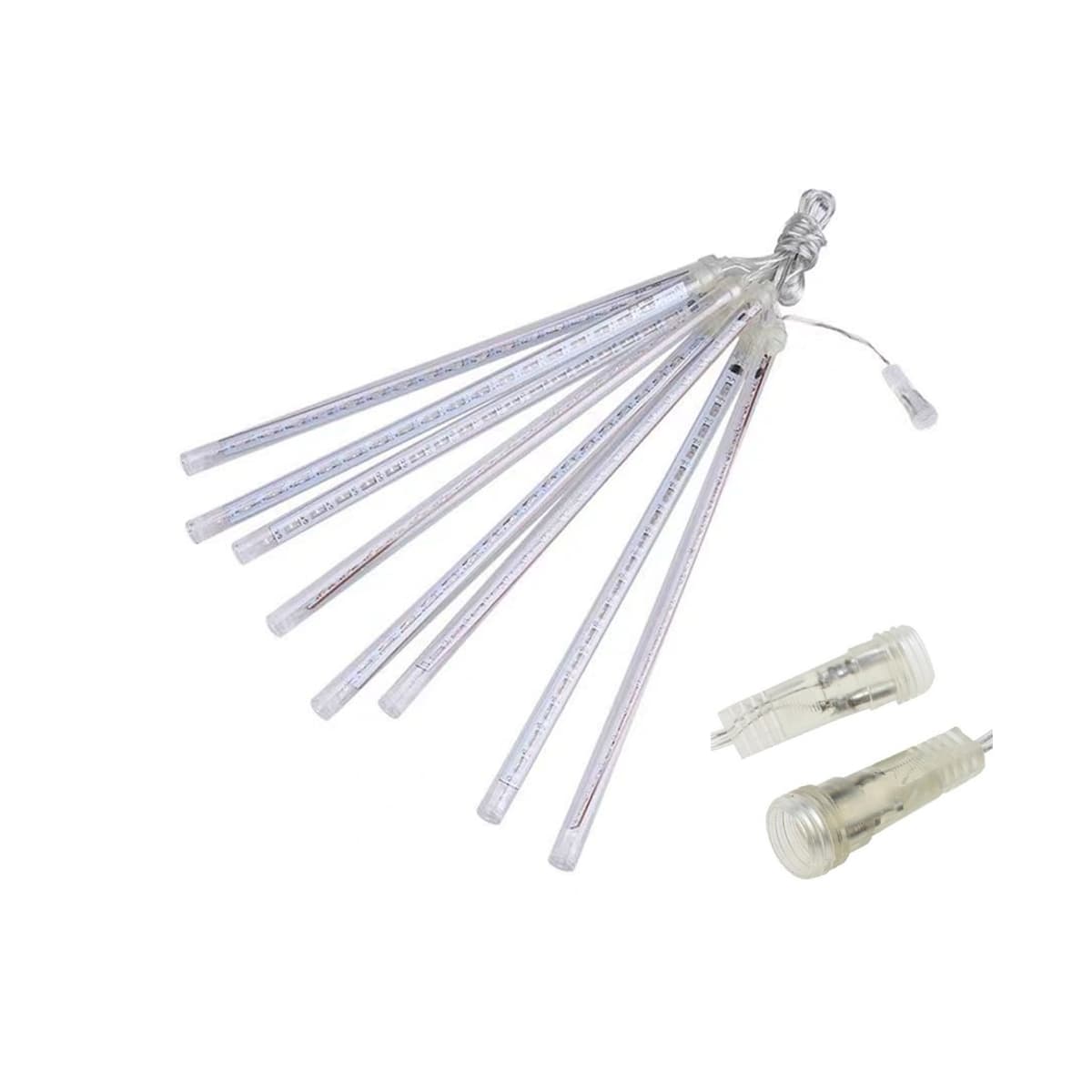 LED-istappar, fallande snö-effekt, 50 cm, 8 st