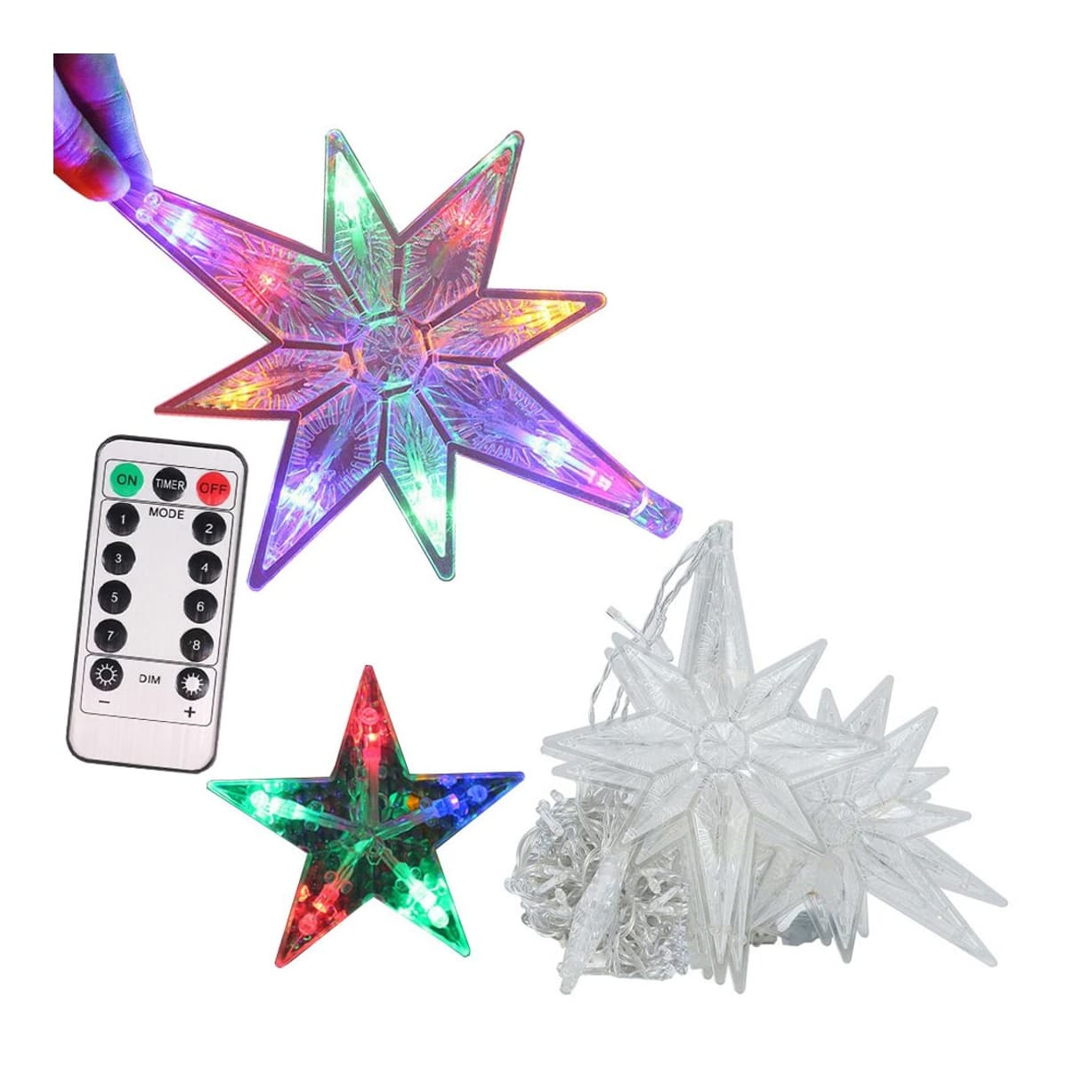 LED-ljusridå med stjärnor, 138 dioder, 5 m