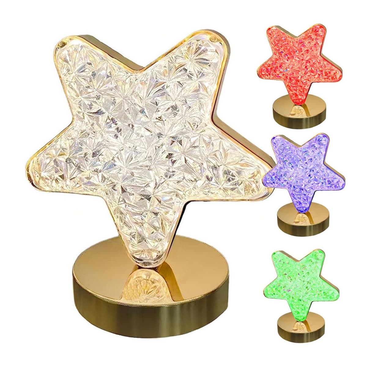 LED-nattlampa stjärnform med RGB-ljus, 17 cm