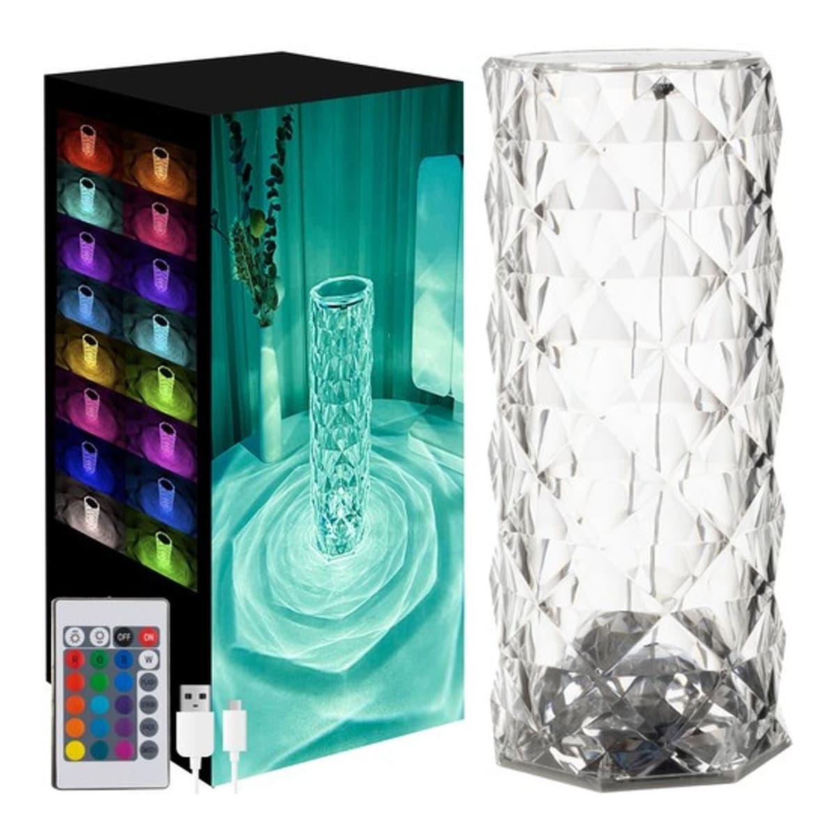 LED-projektorlampa med rosmonster, USB-laddning