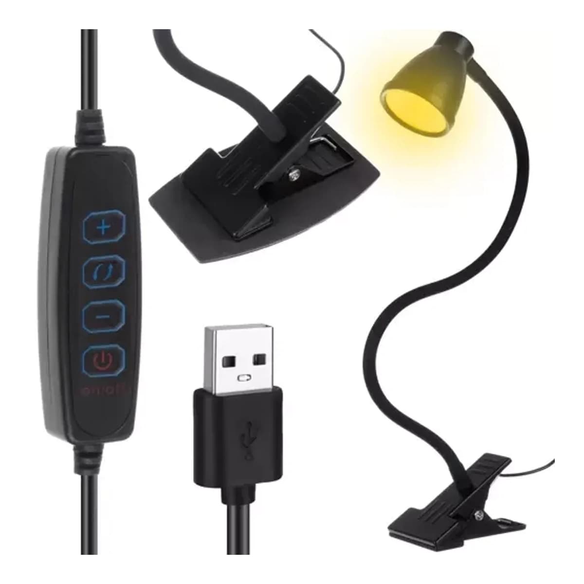 LED-skrivbordslampa med klämma, 24 dioder