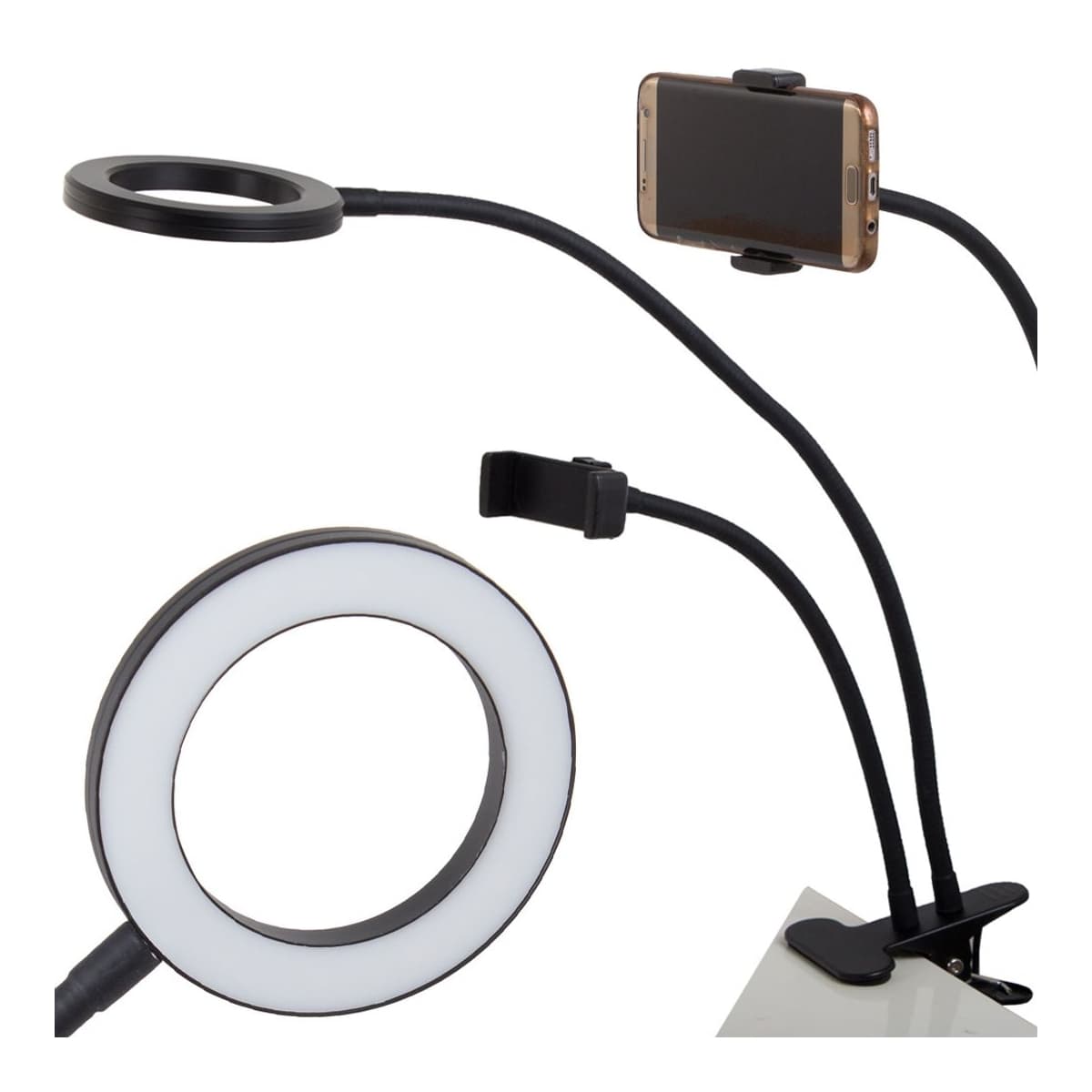 LED-skrivbordslampa med mobilhållare, 24 dioder