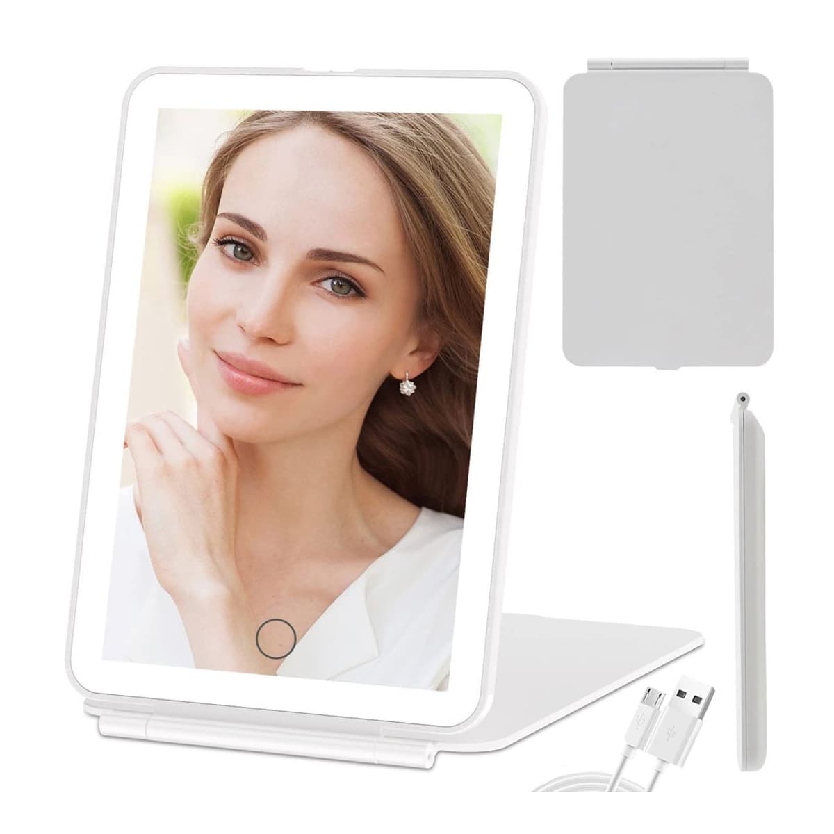 LED-sminkspegel, hopfällbar, 19 cm