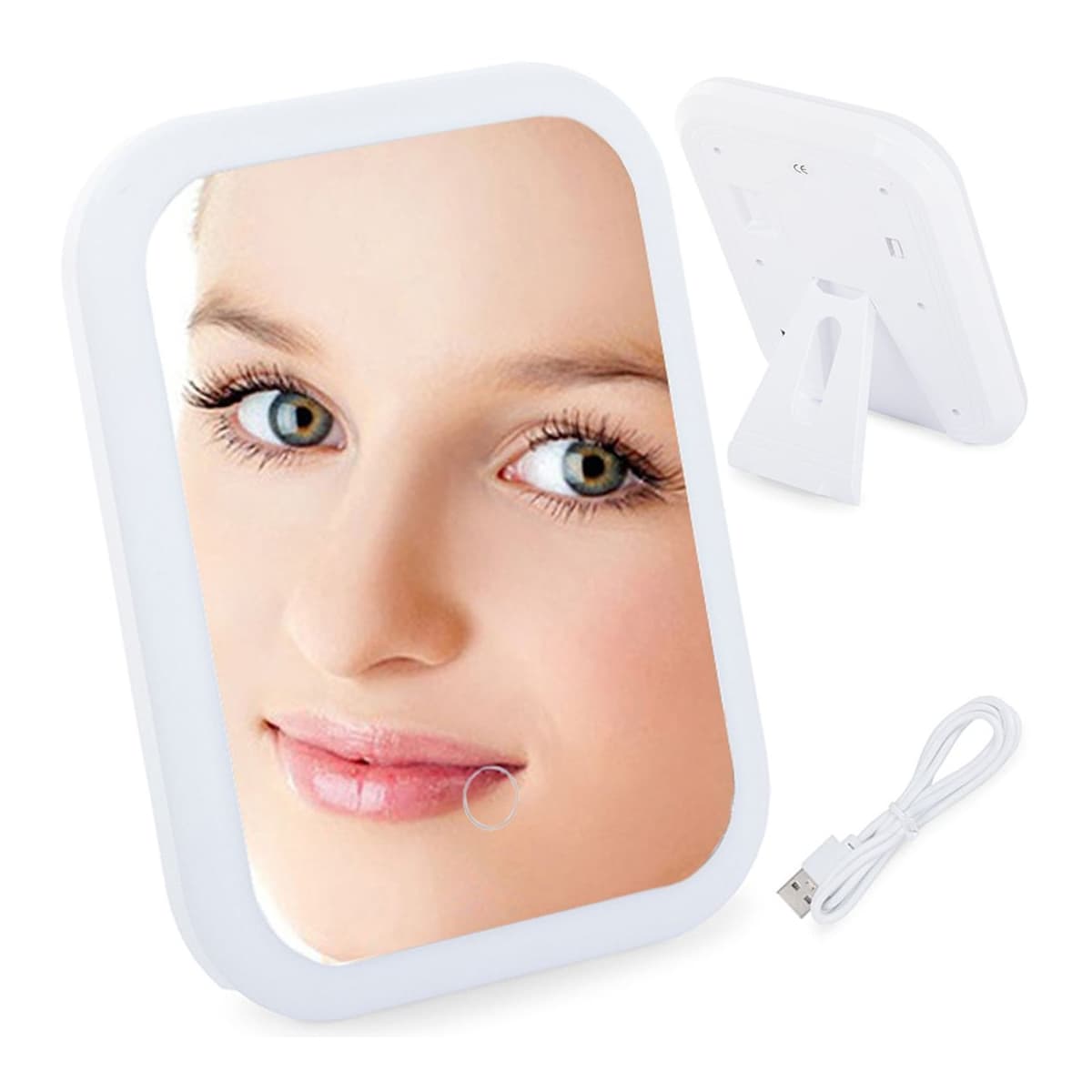 LED-sminkspegel med belysning, 15x20 cm