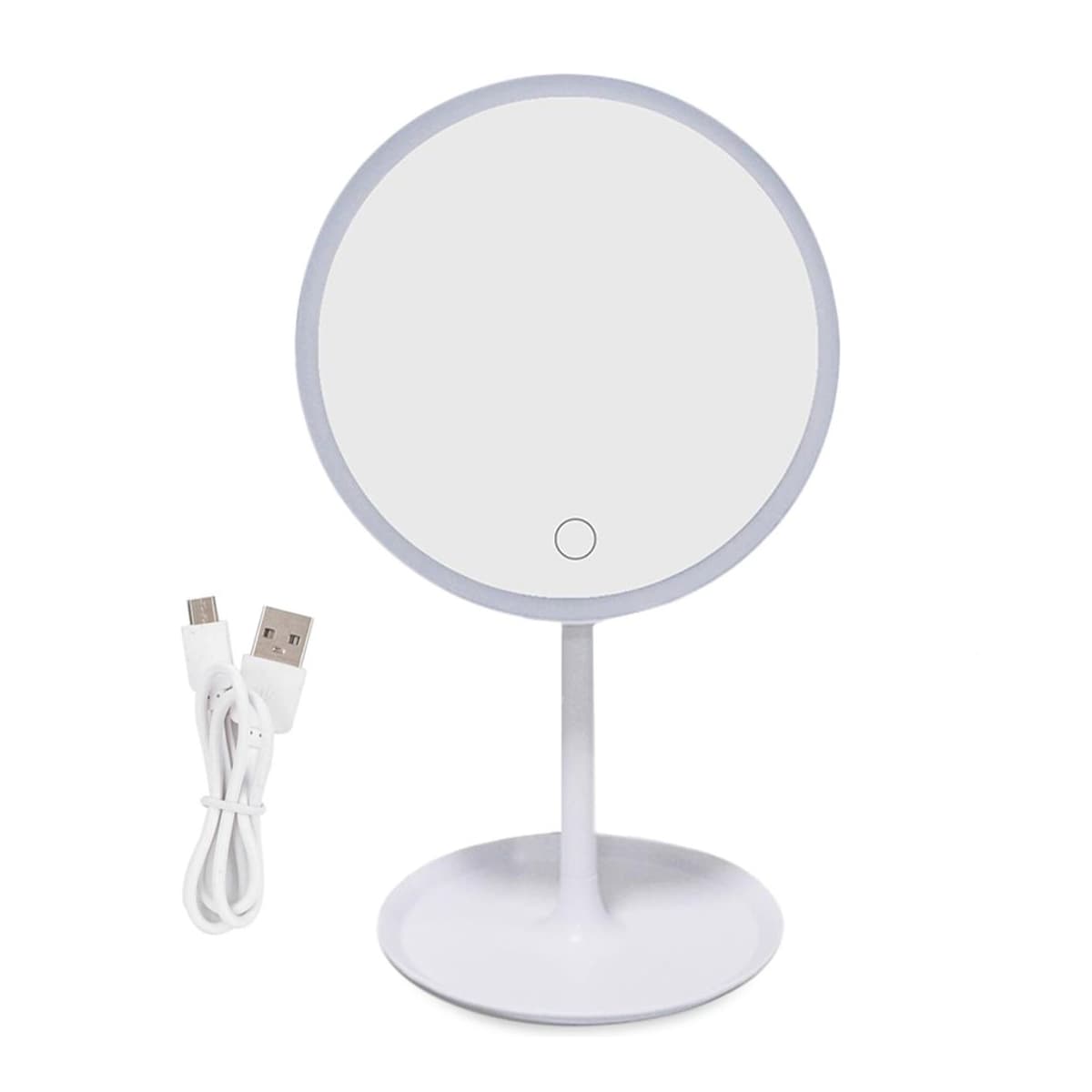 LED-sminkspegel, rund, 18 cm, 3 ljuslägen