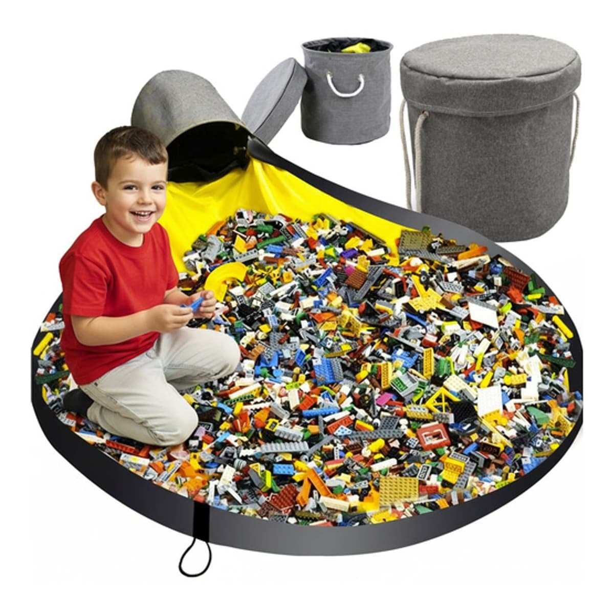 Leksakkorg med lekmatta, 20L + 135 cm