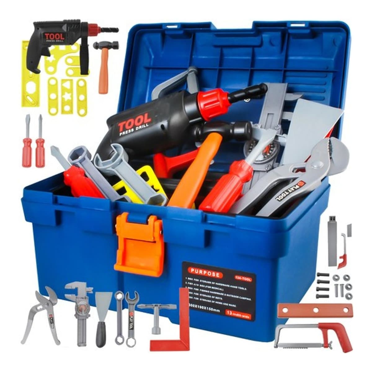 Lekverktygslåda med 17 verktyg, 30x19x15 cm