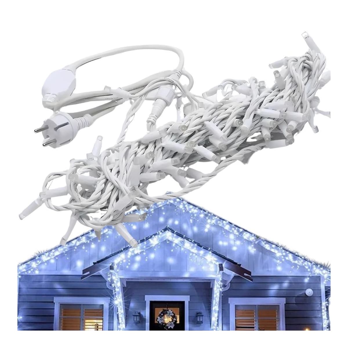 Ljusridå, 500 LED, kallvit, 20 m, IP44