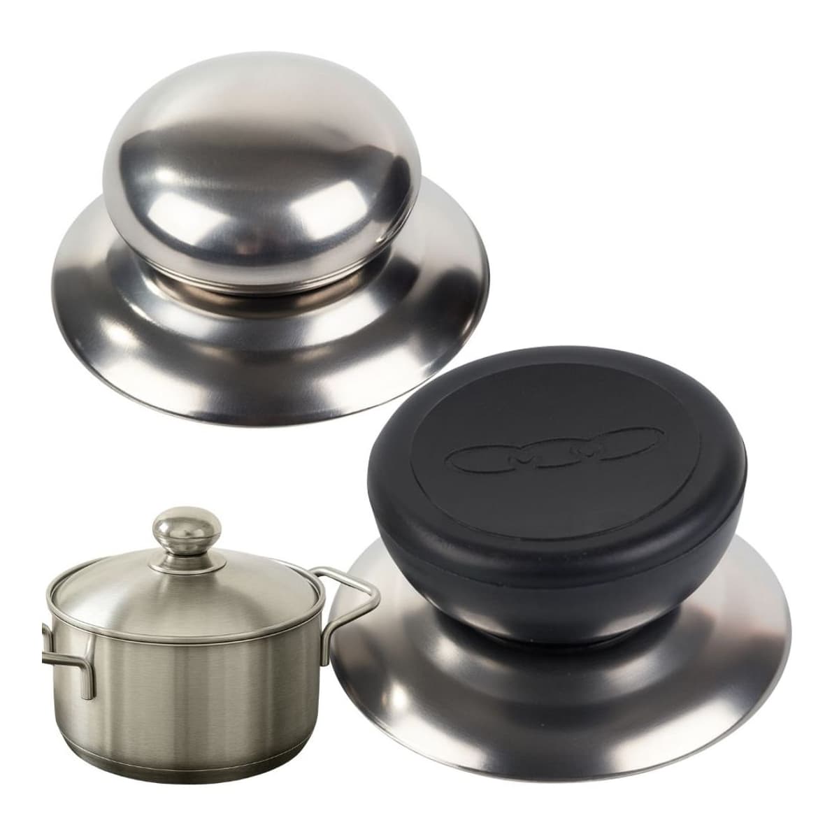 Locketag kastrull, stål/plast, 6x3 cm, 2-pack