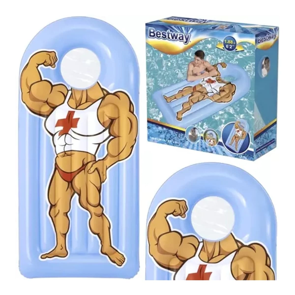 Luftmadrass med genomskinlig panel, 188x89 cm