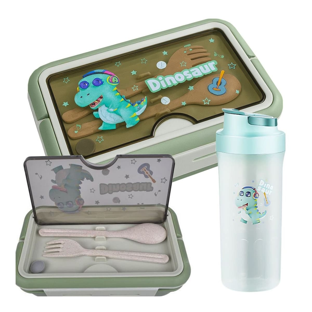 Lunchbox-set med vattenflaska, 1100 ml + 500 ml