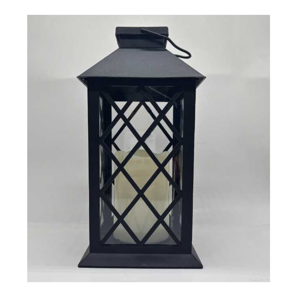 Lykta 28 cm, svart metall