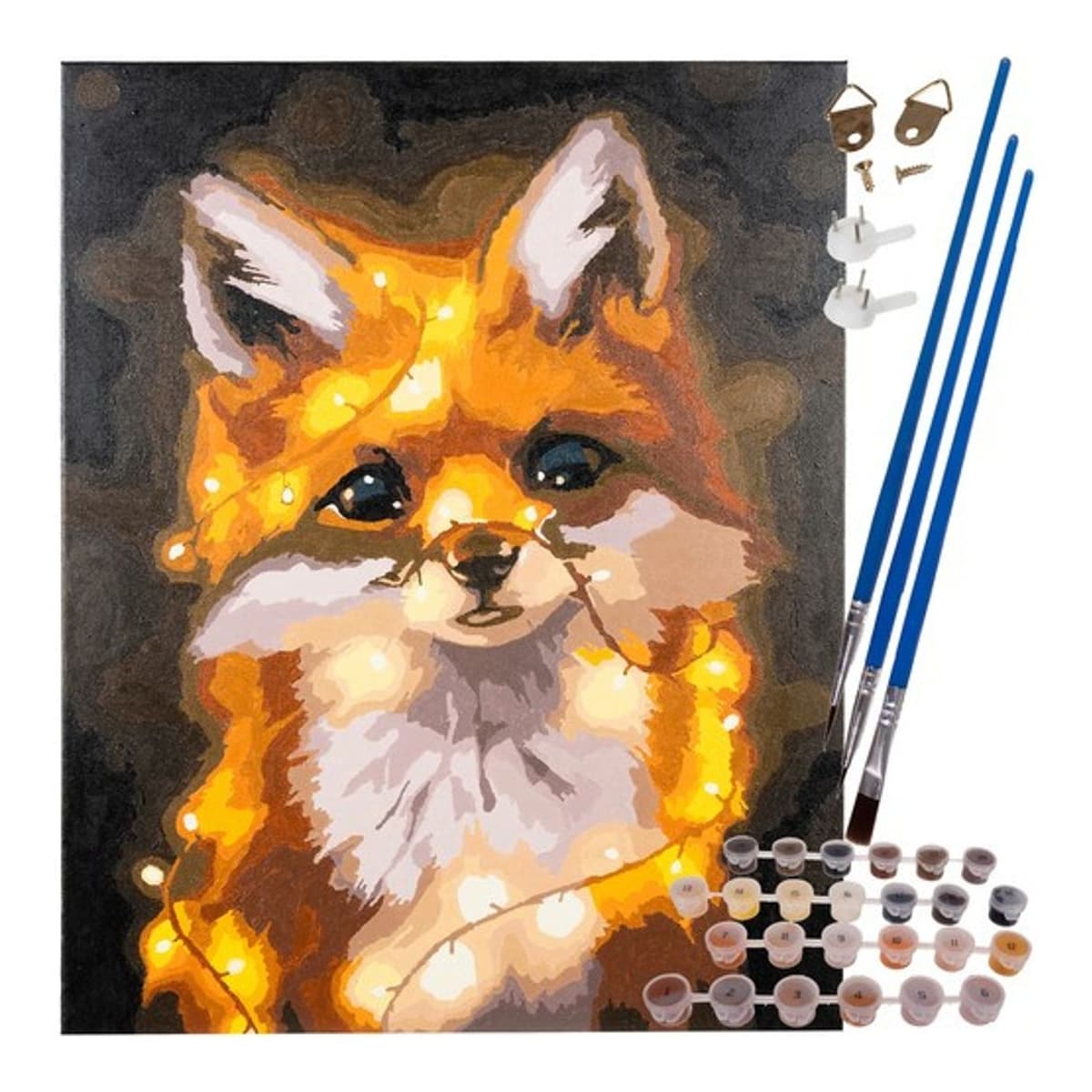 Måla efter siffror räv 40x50 cm